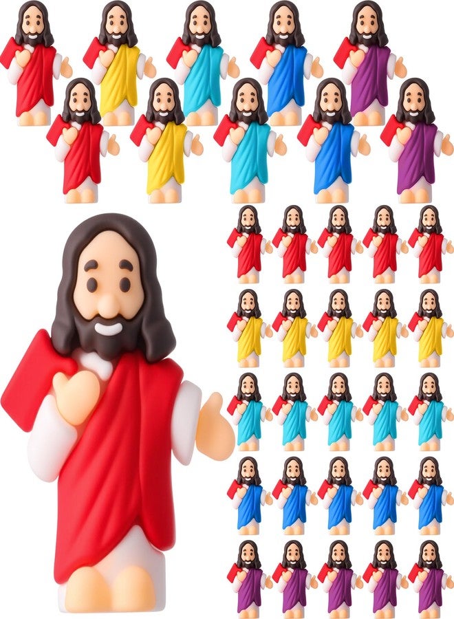 DoubleFill مجموعة دبل فيل المكونة من 50 قطعة من مجسمات يسوع الصغيرة، هدايا دينية للحفلات، مجسمات صغيرة ليسوع بكميات كبيرة للعبة الاختباء والبحث في عيد الميلاد، مدرسة الأحد، الكنيسة، هدية لطيفة للمعمودية، المناولة الأولى، عيد الفصح (على طراز الكتاب المقدس). - Image 1